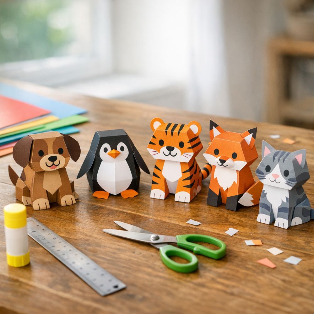 Les animaux en papier 3D faciles : 5 modèles testés pour débuter