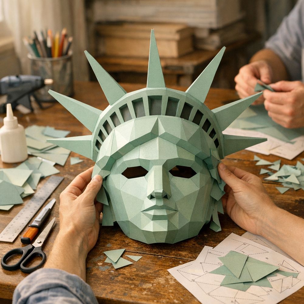 DIY masque papercraft de la Statue de la Liberté : la méthode simple