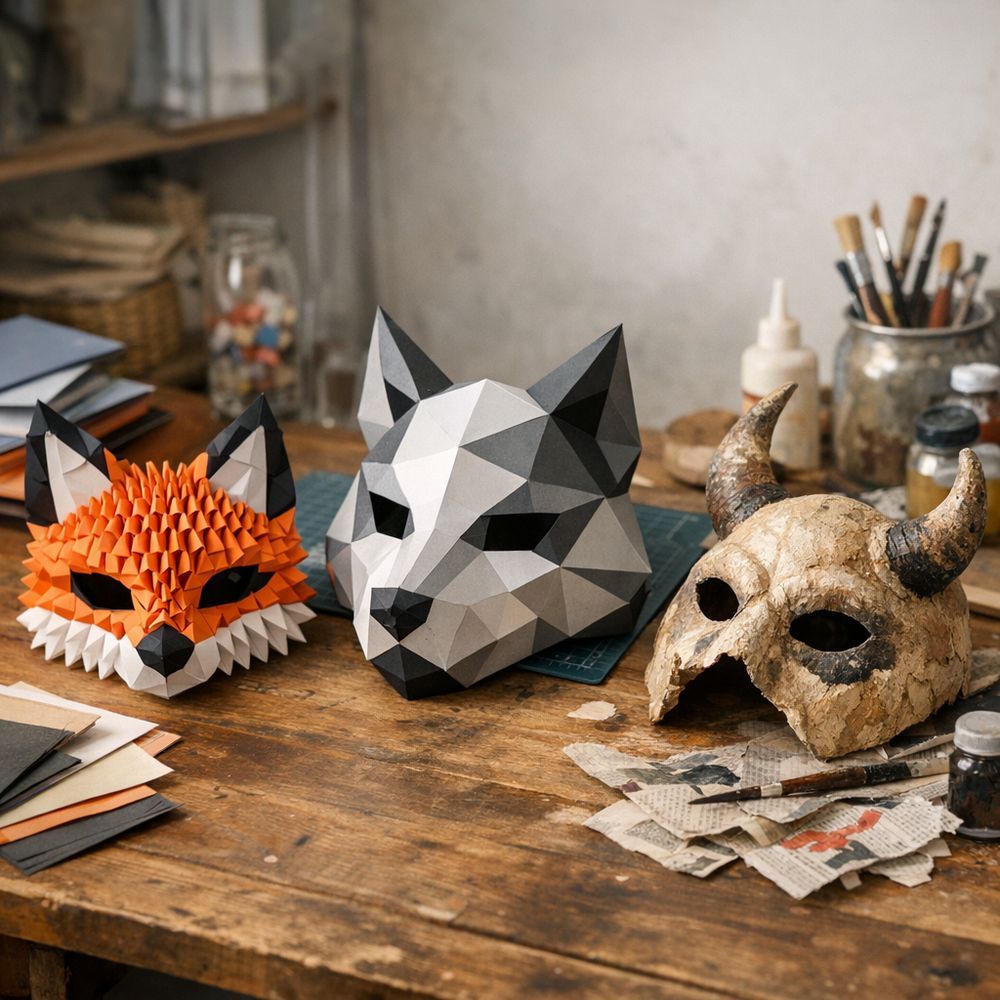 En savoir plus sur ce qui change entre origami 3D, papercraft et papier mâché