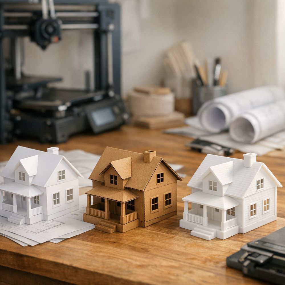 Maison en papier, carton ou impression 3D : quelle différence ?