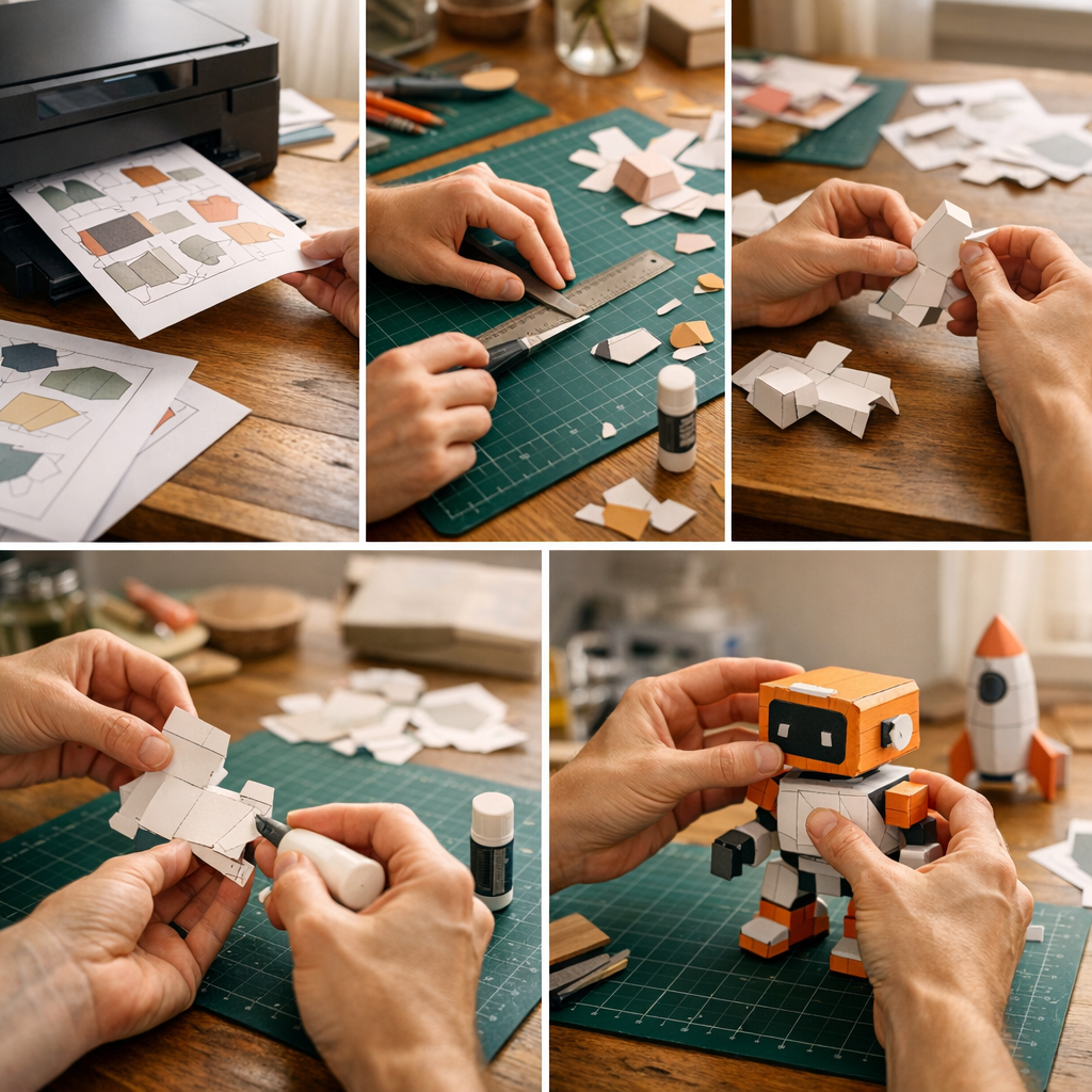 4. Comment imprimer, plier et assembler un papercraft modèle en 5 étapes