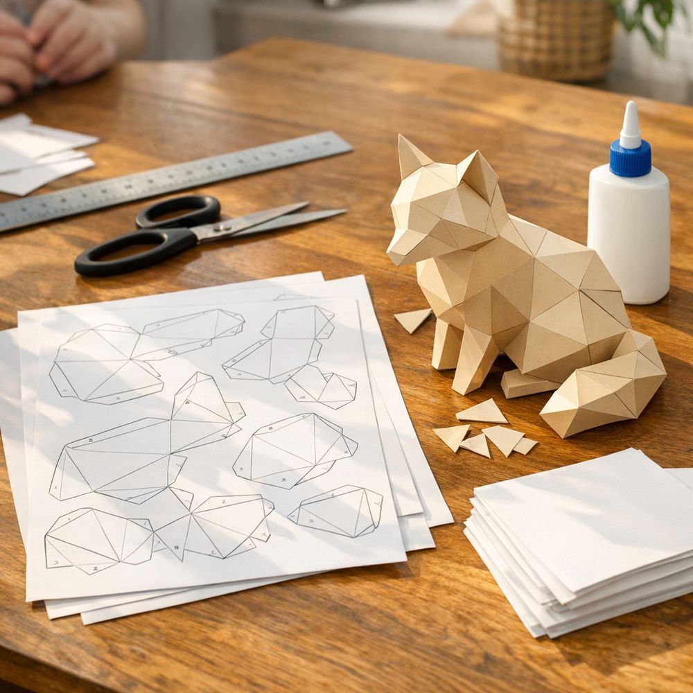 Le modèle papercraft à imprimer se choisit facilement : 5 repères