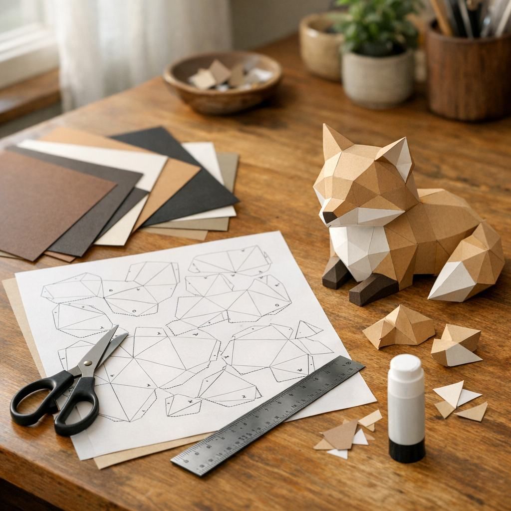 Le paper craft mêle pliage, collage et modèles à imprimer