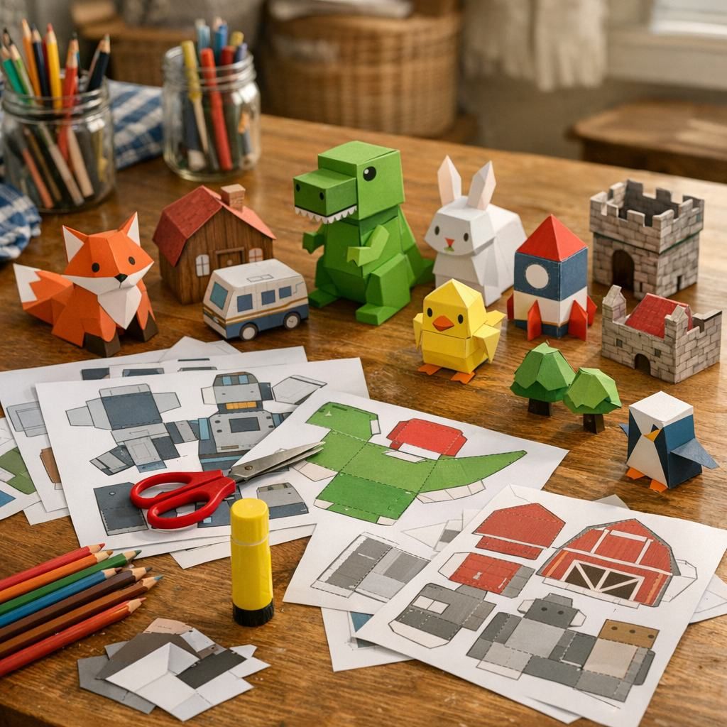Le paper toy à imprimer se choisit selon l’âge, le papier et le niveau