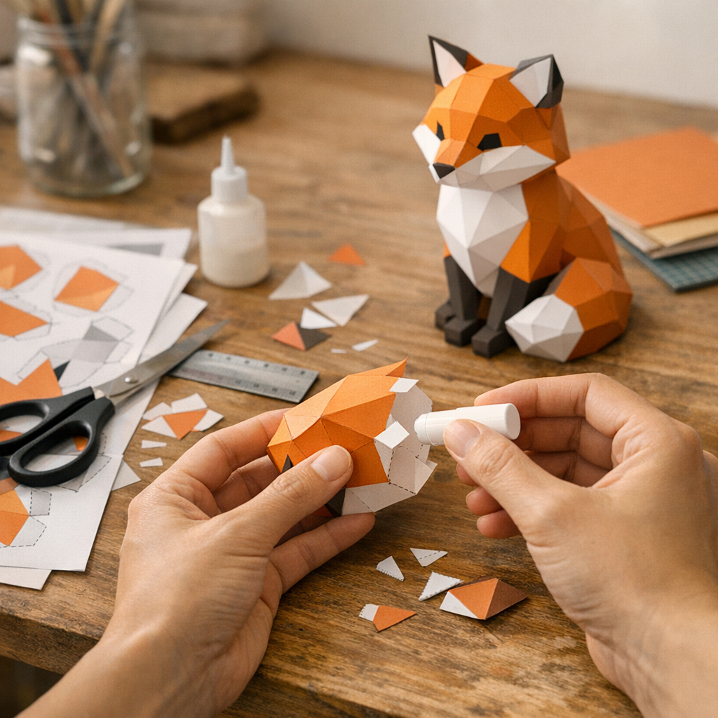 4. Découper, plier et coller un papercraft sans se perdre