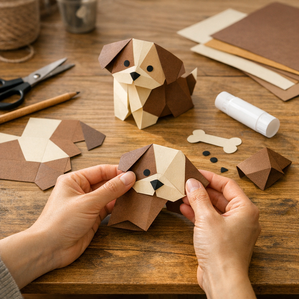 Comment faire un chien en papier&nbsp; : étapes d’assemblage sans stress