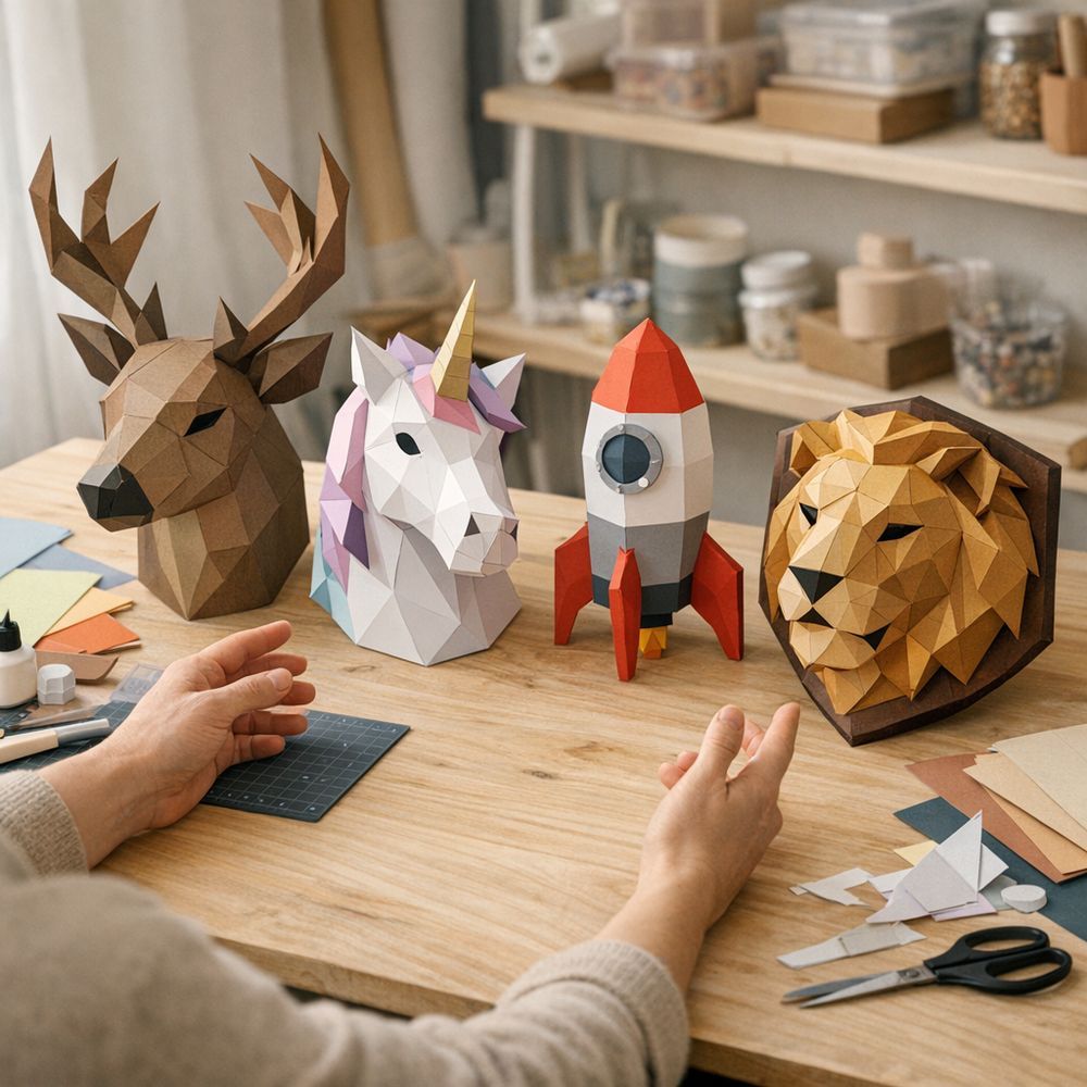 Choisir un premier modèle : tête de cerf, licorne, fusée ou lion trophée ?