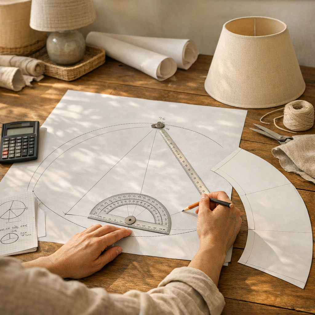 Calculer le gabarit d’un abat-jour conique